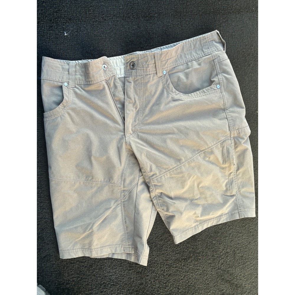 Kuhl Renegade Cargo Shorts Mens 34 Tan Hiking Outdoor Technical Utility Pocket